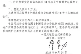 停赛7场，罚款7万！国安中场张稀哲提前告别本赛季中超图片