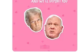 “最疯狂帖子”！外媒：白宫“情人节贺卡”威胁驱逐非法移民，引发争议图片