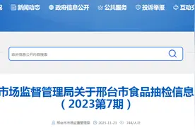 关于河北省邢台市食品抽检信息的公告（2023第7期）图片