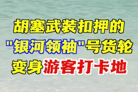 胡塞武装扣押的“银河领袖”号货轮变身游客打卡地图片