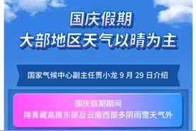 （图表）国庆假期大部地区天气以晴为主图片