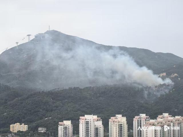 大横琴山今日下午起火冒浓烟！目前火势已被控制