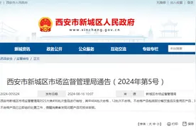 西安市新城区市场监督管理局通告（2024年第5号）图片
