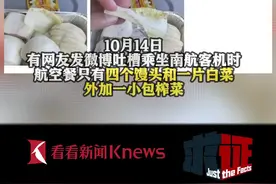 馒头引发的……网友发帖吐槽飞机餐“空前绝后”图片