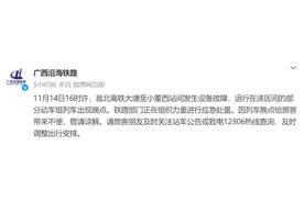 广西沿海铁路发生设备故障导致部分列车晚点 经抢修列车运行逐步恢复图片