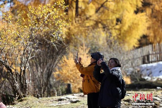 四川甘孜州木格措景区秋景如画