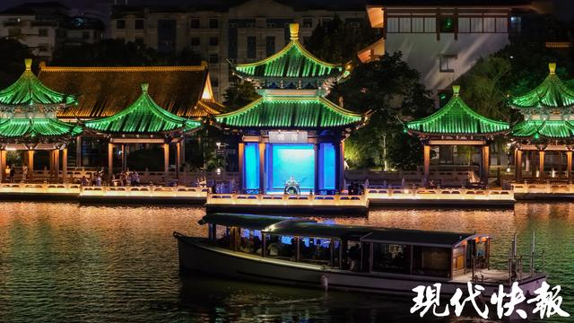 沉浸式体验“人在画中游”，南通“濠河夜画”项目开启试运营