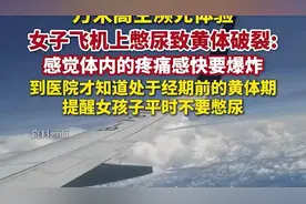 “万米高空濒死体验”，女子飞机上憋尿致黄体破裂：感觉体内的疼痛感快要爆炸图片