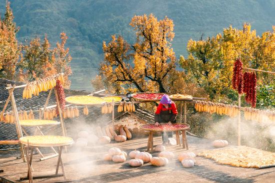 篁岭红叶 + 晒秋，定格人文自然之美