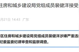 潮州市湘桥区住房和城乡建设局党组成员裴健洋被查图片