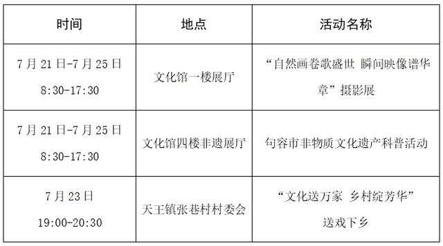 未来一周句容文旅活动安排来了