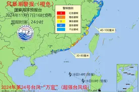 超强台风“万宜”即将进入南海 ，风暴潮和海浪双橙色警报拉响图片