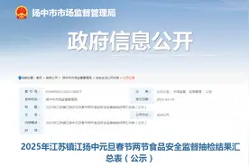 2025年江苏镇江扬中元旦春节两节食品安全监督抽检结果汇总表（公示）图片