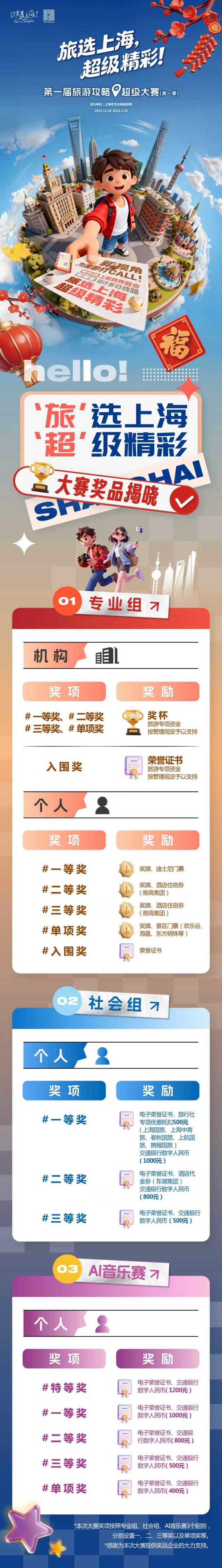 来上海，攻略我们包了！首届上海“旅超”百项大奖已锁定，2月1日揭晓｜在上海过年的100个理由