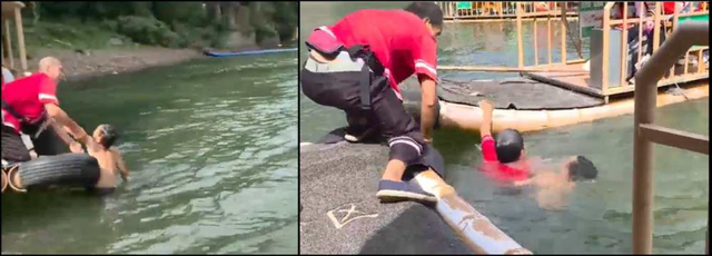 两小孩漓江景区溺水三船夫跳水救人，景区回应：将对救人者通报表彰