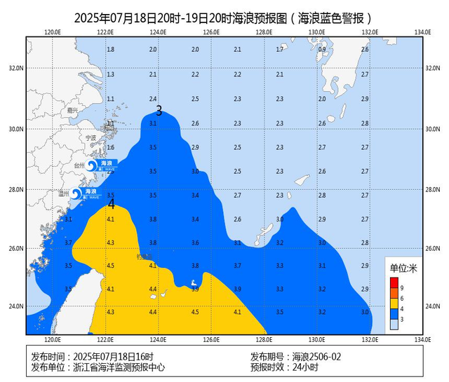 受台风影响浙江发布海浪蓝色警报