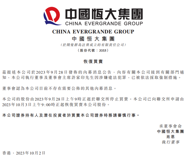 刚刚，中国恒大复牌，涨超30%！