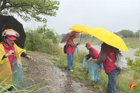 茶陵县志愿者为碧水清流“梳妆”图片