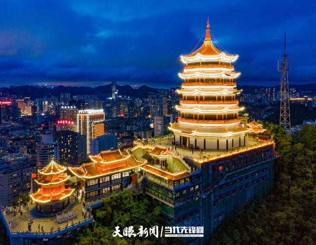 G视觉丨山体公园灯光扮靓城市夜景