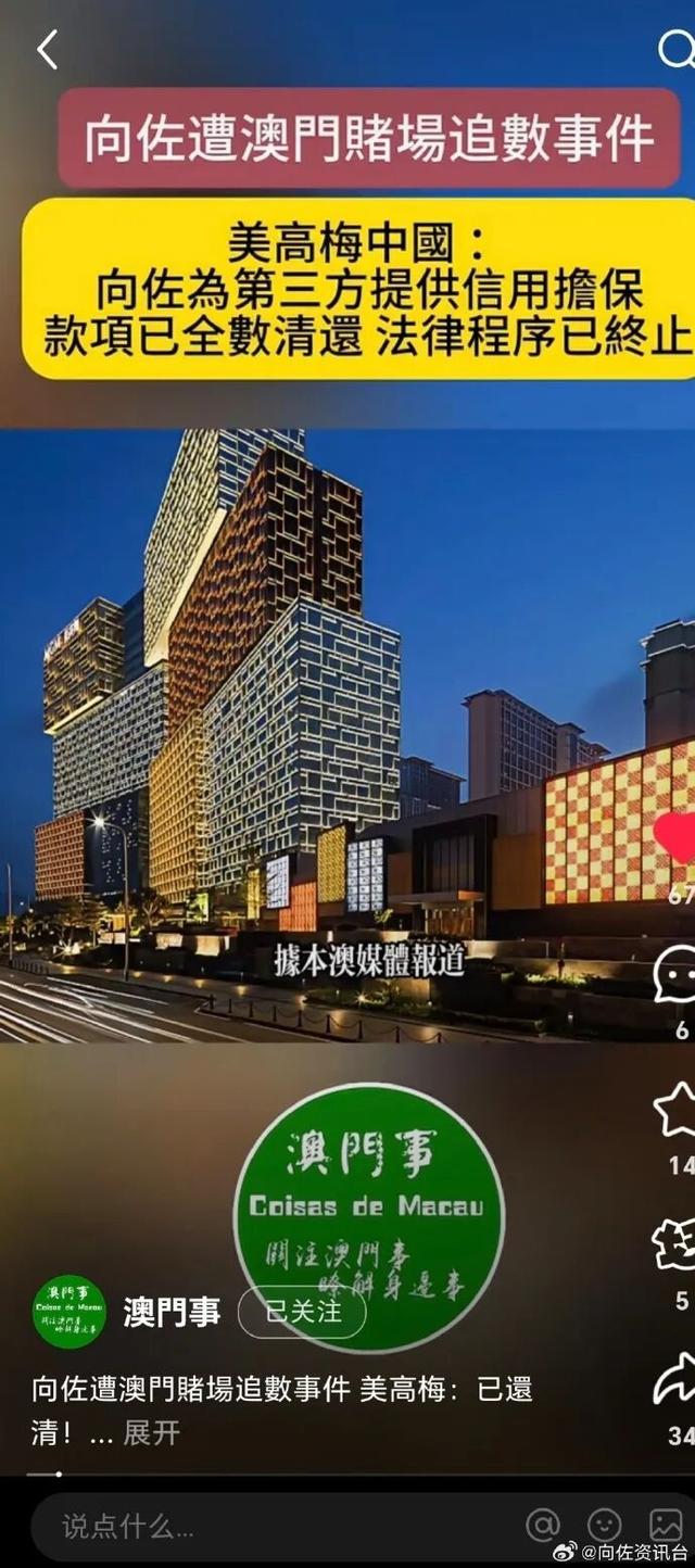 向太回应“向家破产”传闻