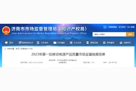 济南市市场监管局公布2023年第一批移动电源产品质量市级监督抽查结果图片