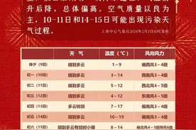 刚刚，上海发布春节天气公告！假期又晴又暖，直冲19℃图片