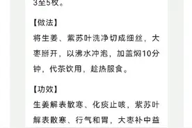 风寒感冒，来杯紫苏生姜大枣茶图片