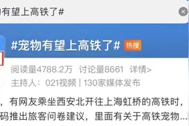 “毛孩子”有望带上高铁？官方最新回应图片