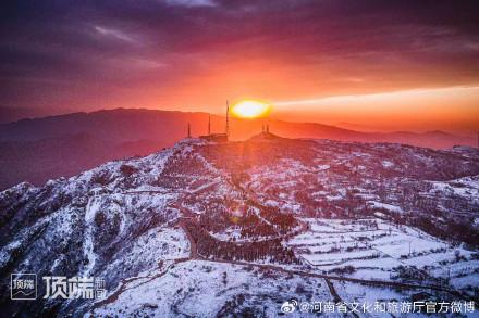 雪景晚霞同框的郑州有多浪漫