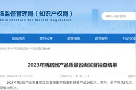 【山东】2023年断路器产品质量省级监督抽查结果图片