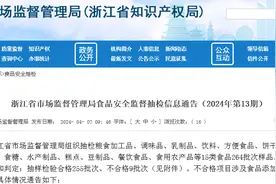 浙江省市场监督管理局食品安全监督抽检信息通告（2024年第13期）图片