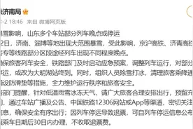 受暴雪影响，山东多个车站部分列车晚点或停运图片