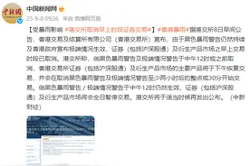 受暴雨影响 港交所取消早上时段证券交易图片