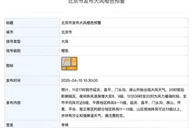 北京发布近十年首个全市大风橙色预警！风力陆地罕见！图片