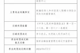 泰康人寿保险辽宁电话销售中心被罚18万元：欺骗投保人图片