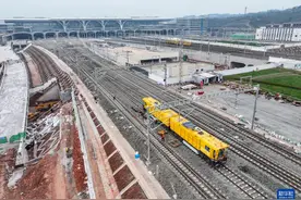 西部地区最大高铁枢纽重庆东站进入线路精调阶段图片