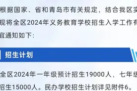 果然视频｜今年即墨一年级招生1.9万人，比去年减少2000人图片
