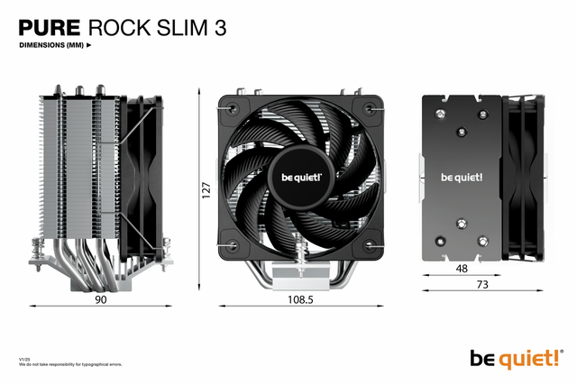 be quiet! 推出 127mm 矮塔风冷 Pure Rock Slim 3，130W 解热