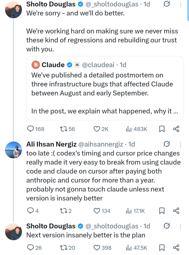 Claude 急了！模型降智，官方长文用 bug 搪塞？开发者怒怼“太晚了”：承认不达标为何不退钱？