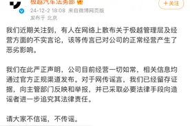 被传裁员40%、CFO离职，极越汽车回应：“不实言论，将向造谣者追究其法律责任”图片