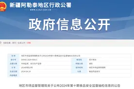 新疆阿勒泰地区市场监督管理局关于公布2024年第十期食品安全监督抽检信息的公告图片