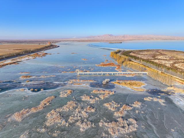 组图丨红崖山水库：冰湖灵动 生机盎然