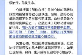 突发心梗，用力拍打胸口可疏通血栓？图片