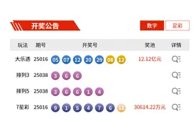 2月17日体彩开奖公告 超级大乐透开出12注一等奖图片