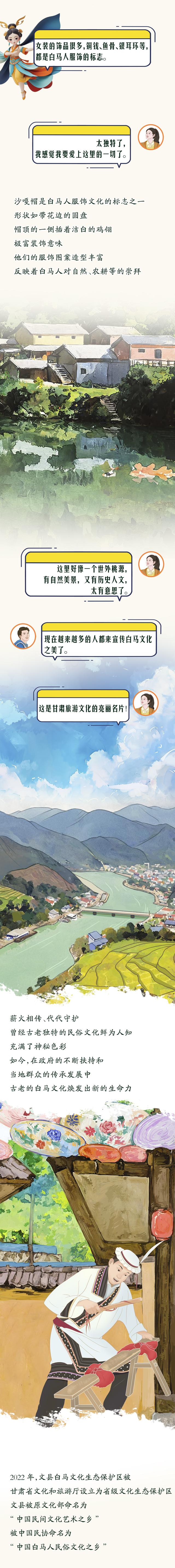 【甘快看】手绘长图｜寻迹白马风情，邂逅陇南之美