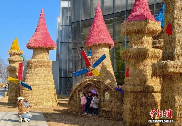 南昌冬日稻草人“值守”珍奇植物园 引客打卡