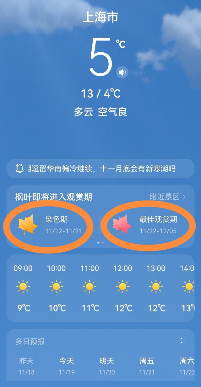 连日寒潮为长三角秋色按下“加速键”，赏秋全攻略来了！