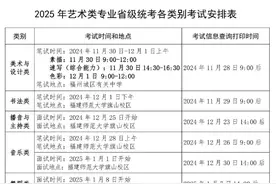 2025年福建高招艺术类专业省级统考，时间定了！图片