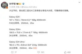 三星S24全系参数曝光 小屏手感值得期待/超大杯近半斤图片
