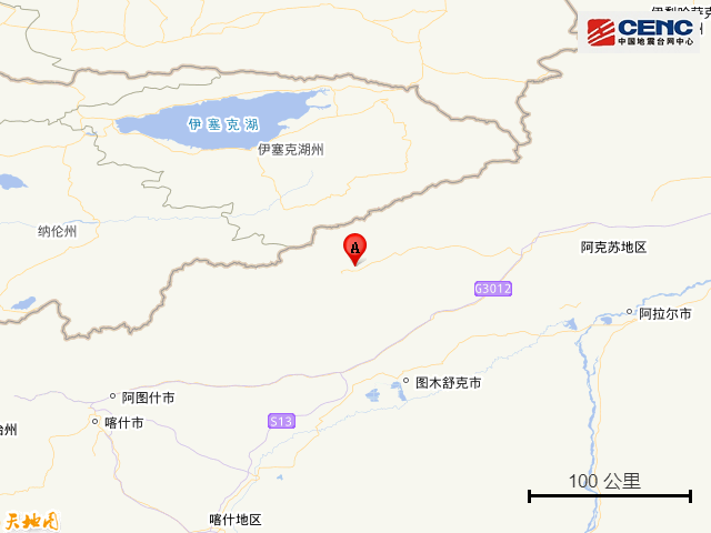 新疆阿合奇县发生5.4级左右地震